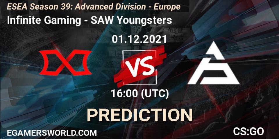 Infinite Gaming - SAW Youngsters: Maç tahminleri. 01.12.2021 at 16:00, Counter-Strike (CS2), ESEA Season 39: Advanced Division - Europe