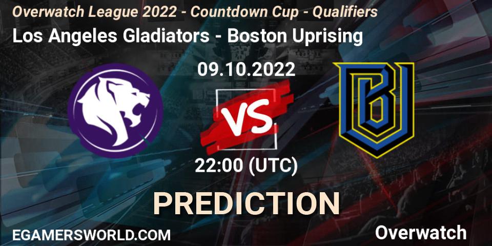 Los Angeles Gladiators - Boston Uprising: Maç tahminleri. 09.10.2022 at 22:30, Overwatch, Overwatch League 2022 - Countdown Cup - Qualifiers