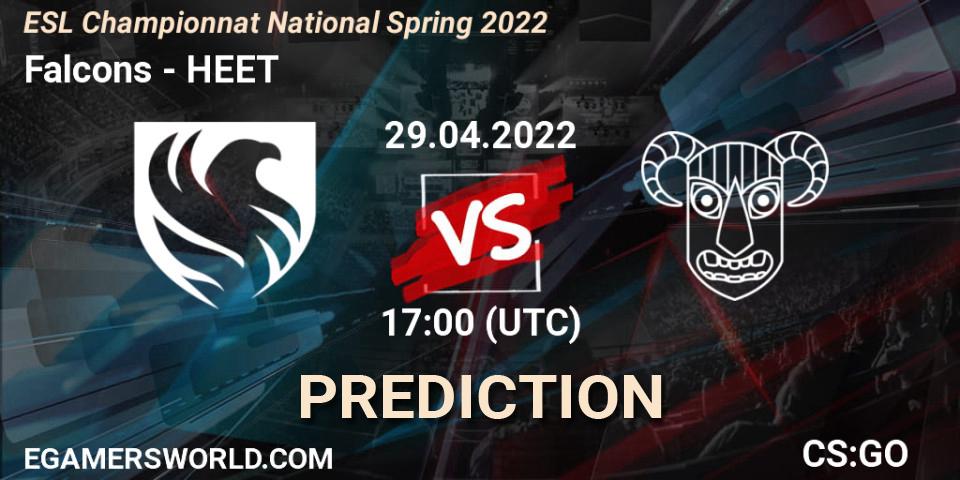 Falcons - HEET: Maç tahminleri. 29.04.2022 at 17:00, Counter-Strike (CS2), ESL Championnat National Spring 2022