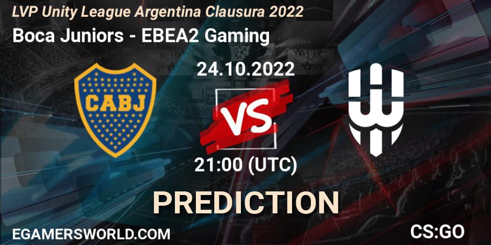 Boca Juniors - EBEA2 Gaming: Maç tahminleri. 24.10.2022 at 21:00, Counter-Strike (CS2), LVP Unity League Argentina Clausura 2022