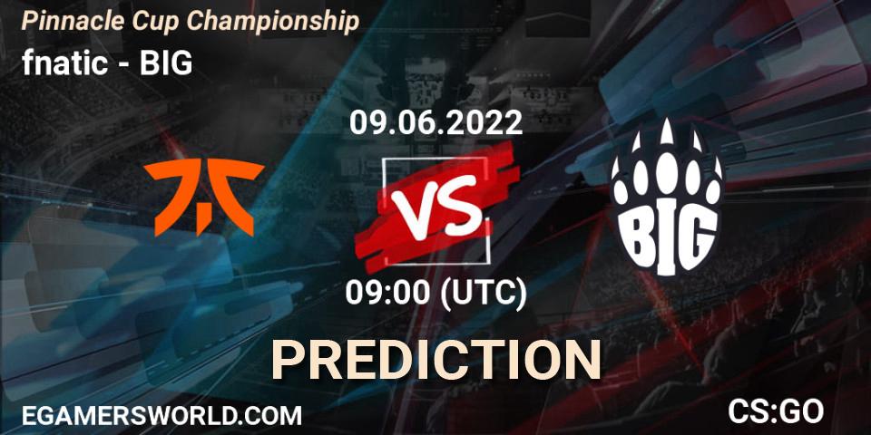 fnatic - BIG: Maç tahminleri. 09.06.2022 at 09:15, Counter-Strike (CS2), Pinnacle Cup Championship
