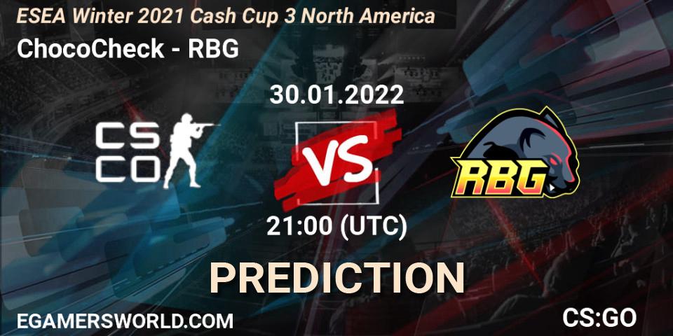 ChocoCheck - RBG: Maç tahminleri. 30.01.22, CS2 (CS:GO), ESEA Cash Cup: North America - Winter 2022 #3