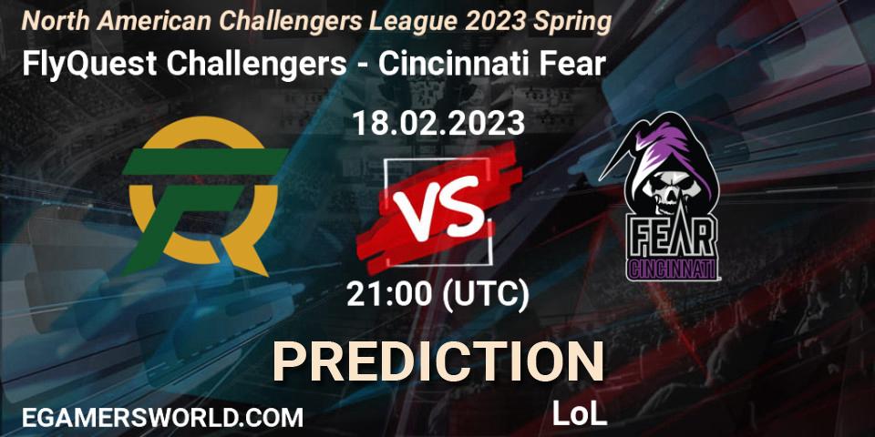 FlyQuest Challengers - Cincinnati Fear: Maç tahminleri. 18.02.2023 at 21:00, LoL, NACL 2023 Spring - Group Stage