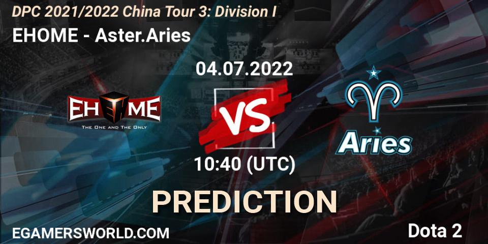 EHOME - Aster.Aries: Maç tahminleri. 04.07.2022 at 10:40, Dota 2, DPC 2021/2022 China Tour 3: Division I