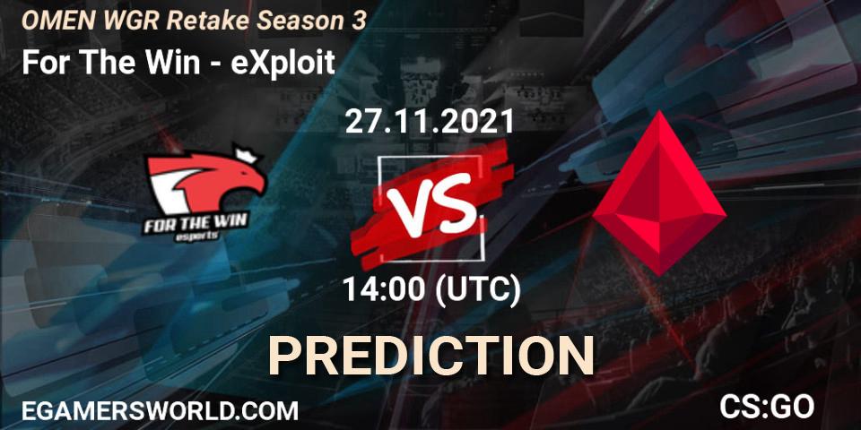 For The Win - eXploit: Maç tahminleri. 27.11.2021 at 14:00, Counter-Strike (CS2), Circuito Retake Season 3