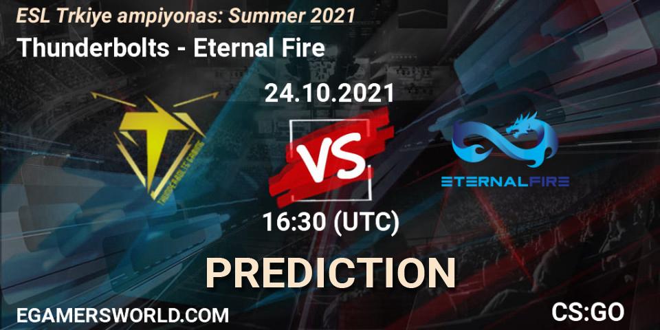 Thunderbolts - Eternal Fire: Maç tahminleri. 24.10.2021 at 16:40, Counter-Strike (CS2), ESL Türkiye Şampiyonası: Summer 2021