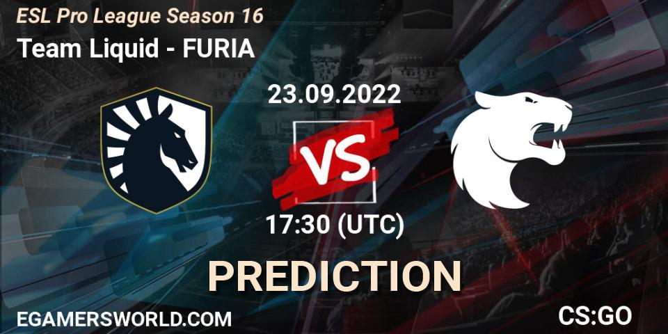Team Liquid - FURIA: Maç tahminleri. 23.09.22, CS2 (CS:GO), ESL Pro League Season 16
