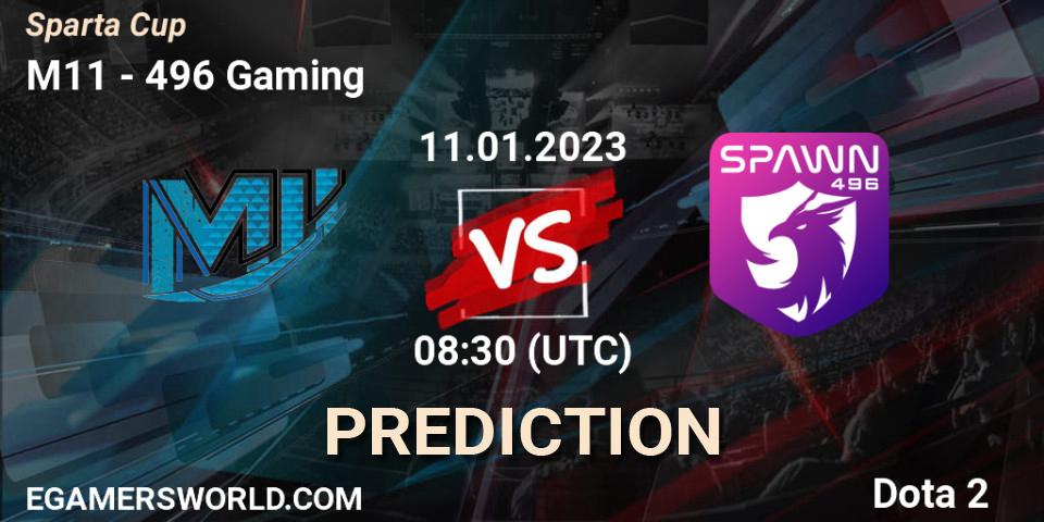 M11 - 496 Gaming: Maç tahminleri. 11.01.2023 at 08:30, Dota 2, Sparta Cup