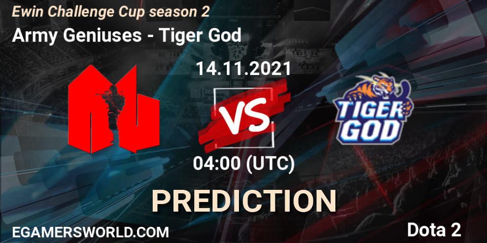 Army Geniuses - Tiger God: Maç tahminleri. 14.11.2021 at 04:13, Dota 2, Ewin Challenge Cup season 2