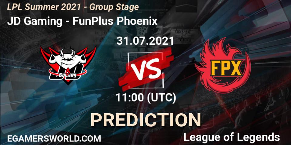 JD Gaming - FunPlus Phoenix: Maç tahminleri. 31.07.21, LoL, LPL Summer 2021 - Group Stage