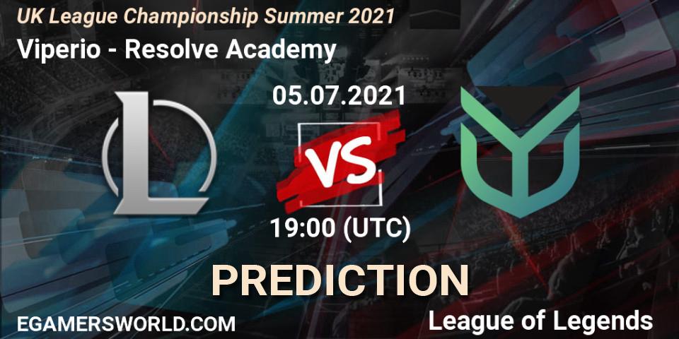 Viperio - Resolve Academy: Maç tahminleri. 05.07.2021 at 19:00, LoL, UK League Championship Summer 2021