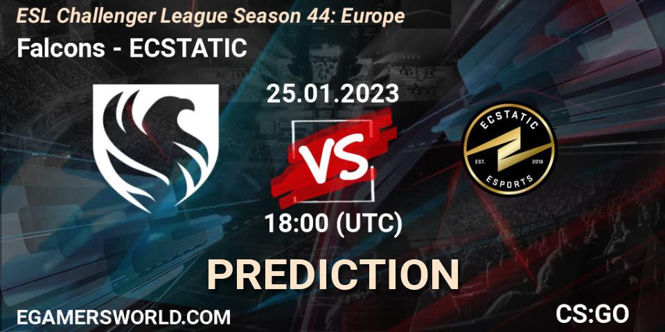 Falcons - ECSTATIC: Maç tahminleri. 25.01.2023 at 18:00, Counter-Strike (CS2), ESL Challenger League Season 44: Europe