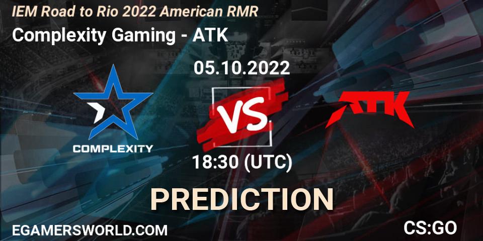 Complexity Gaming - ATK: Maç tahminleri. 05.10.22, CS2 (CS:GO), IEM Road to Rio 2022 American RMR