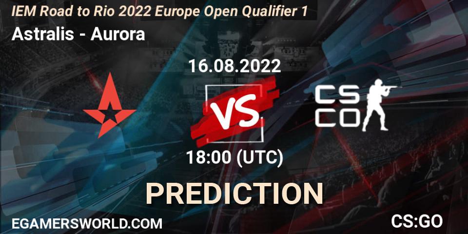 Astralis - Aurora: Maç tahminleri. 16.08.2022 at 18:00, Counter-Strike (CS2), IEM Road to Rio 2022 Europe Open Qualifier 1