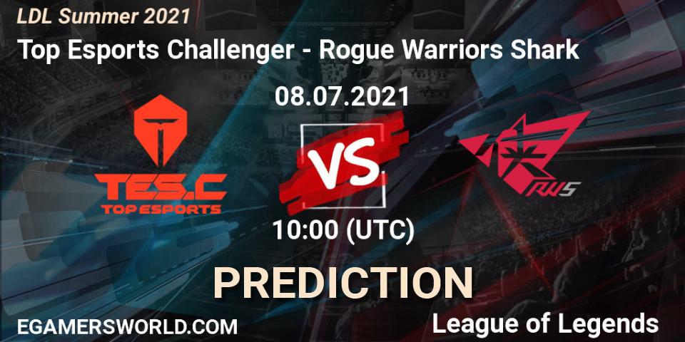Top Esports Challenger - Rogue Warriors Shark: Maç tahminleri. 08.07.2021 at 10:00, LoL, LDL Summer 2021
