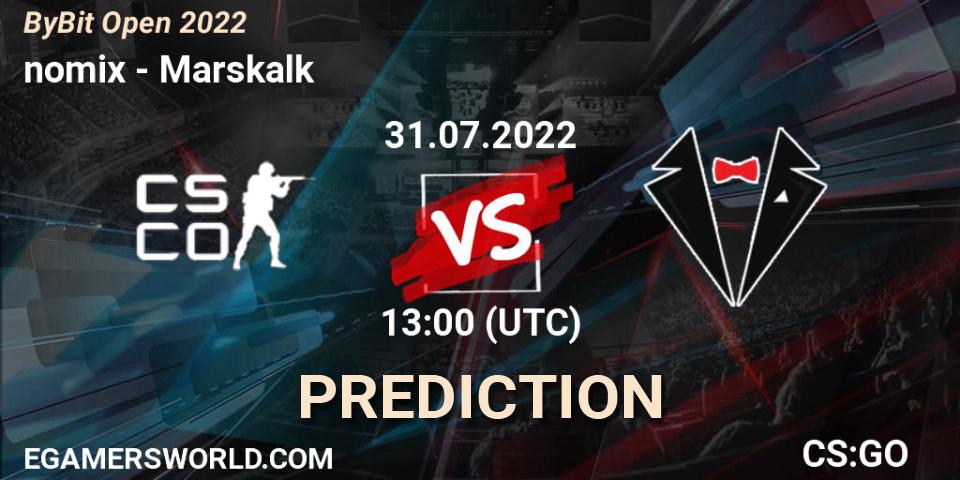 nomix - Marskalk: Maç tahminleri. 31.07.2022 at 13:00, Counter-Strike (CS2), Esportal Bybit Open 2022