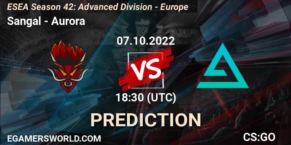 Sangal - Aurora: Maç tahminleri. 07.10.2022 at 18:00, Counter-Strike (CS2), ESEA Season 42: Advanced Division - Europe