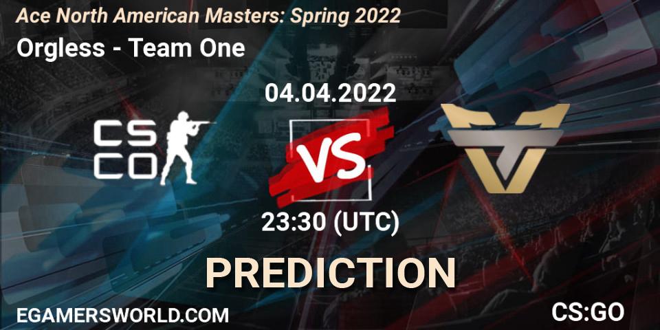 Orgless - Team One: Maç tahminleri. 05.04.2022 at 00:30, Counter-Strike (CS2), Ace North American Masters: Spring 2022