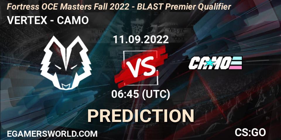 VERTEX - CAMO: Maç tahminleri. 11.09.2022 at 07:20, Counter-Strike (CS2), Fortress OCE Masters Fall 2022 - BLAST Premier Qualifier