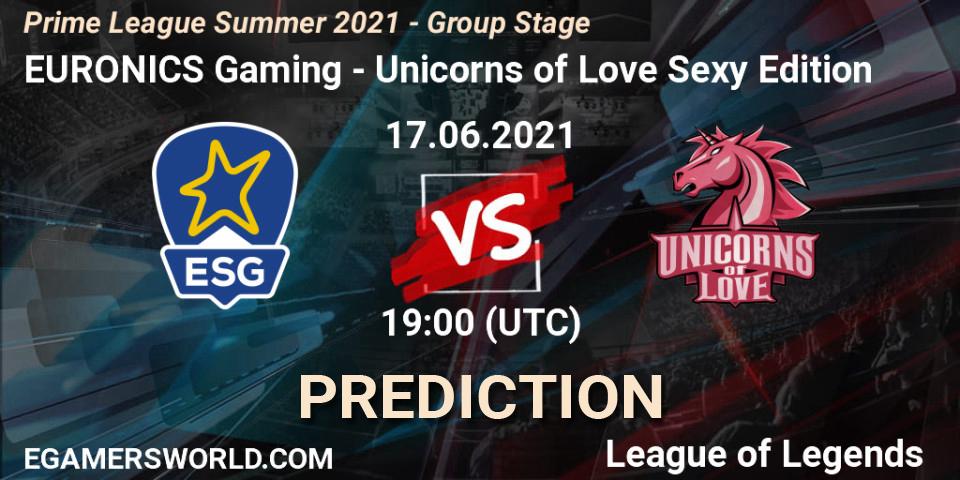 EURONICS Gaming - Unicorns of Love Sexy Edition: Maç tahminleri. 17.06.21, LoL, Prime League Summer 2021 - Group Stage