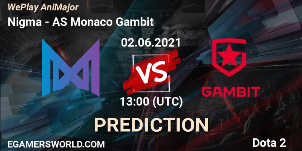 Nigma - AS Monaco Gambit: Maç tahminleri. 02.06.2021 at 14:02, Dota 2, WePlay AniMajor 2021