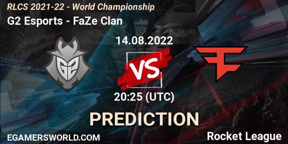 G2 Esports - FaZe Clan: Maç tahminleri. 14.08.2022 at 21:00, Rocket League, RLCS 2021-22 - World Championship