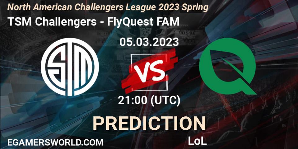TSM Challengers - FlyQuest FAM: Maç tahminleri. 05.03.23, LoL, NACL 2023 Spring - Group Stage