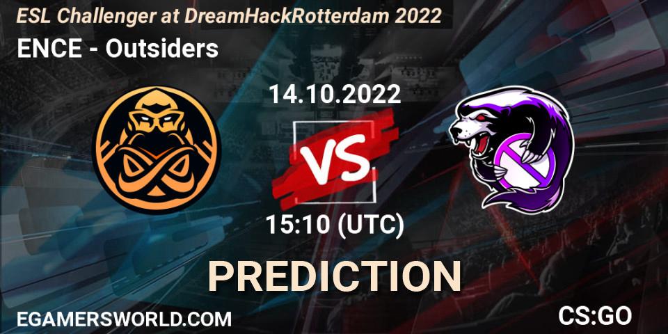 ENCE - Outsiders: Maç tahminleri. 14.10.22, CS2 (CS:GO), ESL Challenger at DreamHack Rotterdam 2022