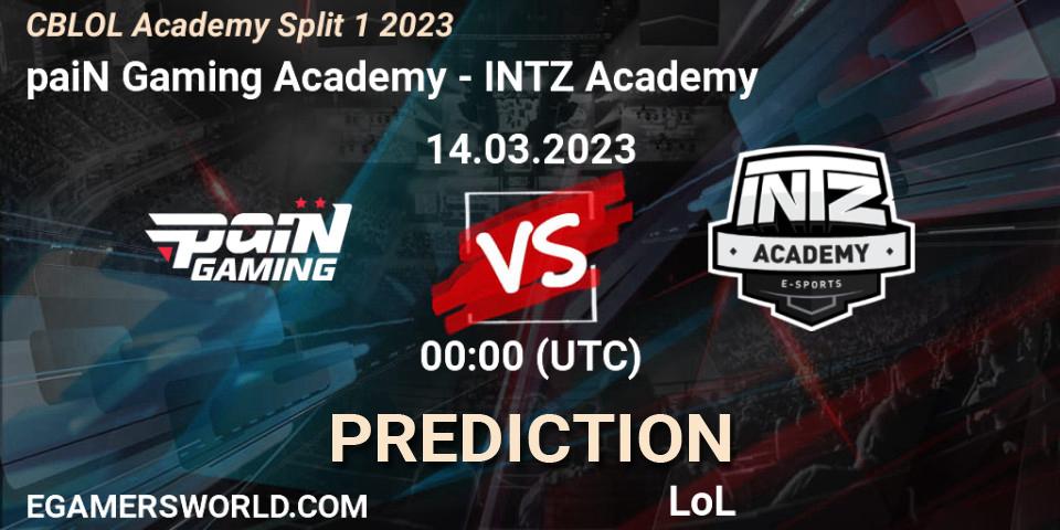 paiN Gaming Academy - INTZ Academy: Maç tahminleri. 14.03.2023 at 19:00, LoL, CBLOL Academy Split 1 2023