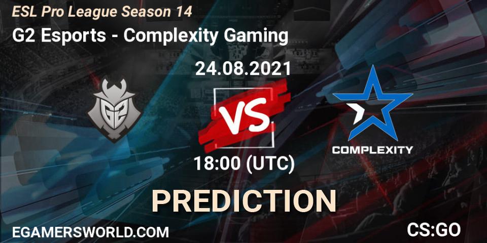 G2 Esports - Complexity Gaming: Maç tahminleri. 24.08.2021 at 18:50, Counter-Strike (CS2), ESL Pro League Season 14