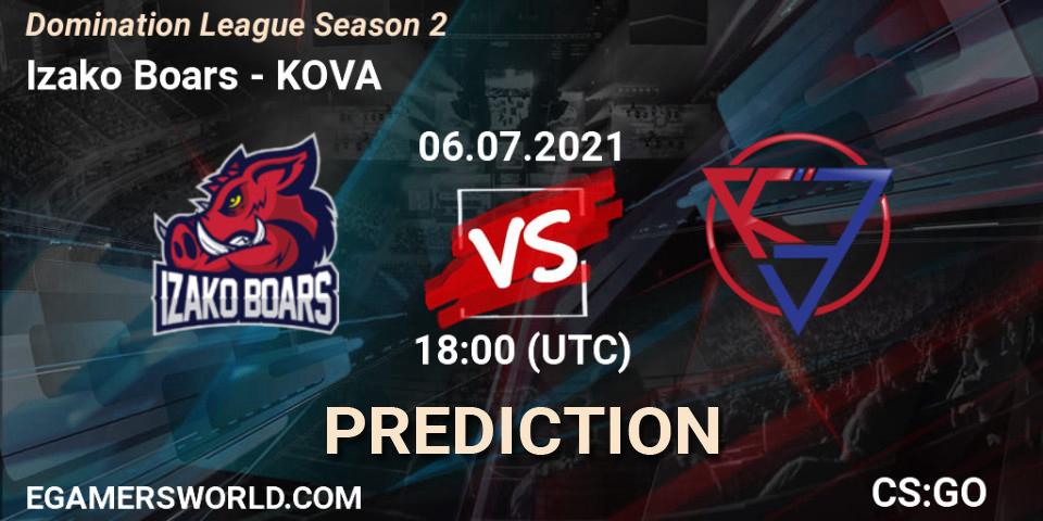 Izako Boars - KOVA: Maç tahminleri. 06.07.2021 at 18:00, Counter-Strike (CS2), Domination League Season 2