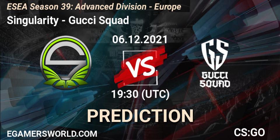 Singularity - Gucci Squad: Maç tahminleri. 06.12.2021 at 19:30, Counter-Strike (CS2), ESEA Season 39: Advanced Division - Europe