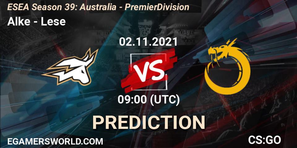 Alke - Lese: Maç tahminleri. 02.11.2021 at 09:00, Counter-Strike (CS2), ESEA Season 39: Australia - Premier Division