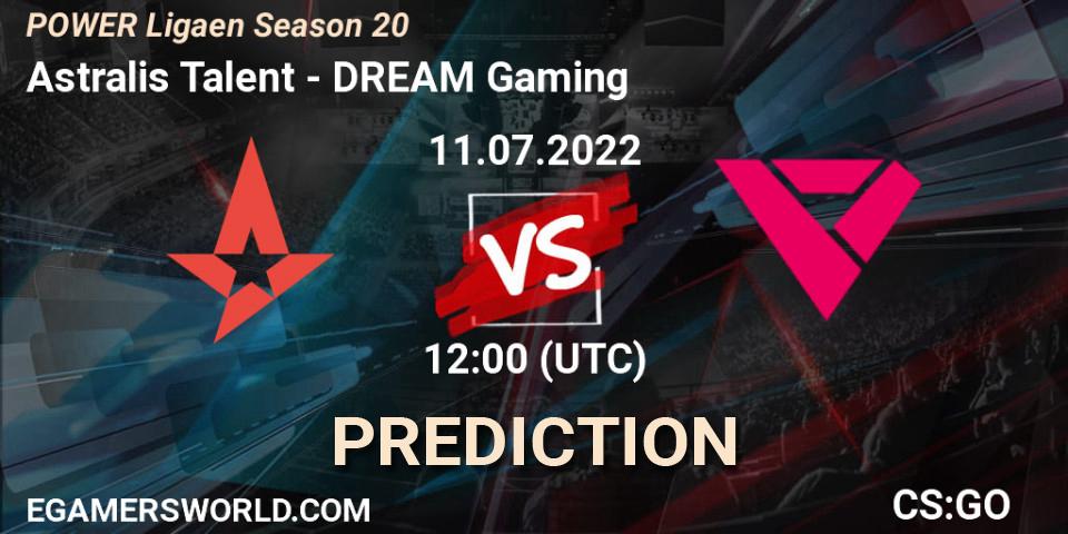 Astralis Talent - DREAM Gaming: Maç tahminleri. 11.07.2022 at 11:15, Counter-Strike (CS2), Dust2.dk Ligaen Season 20