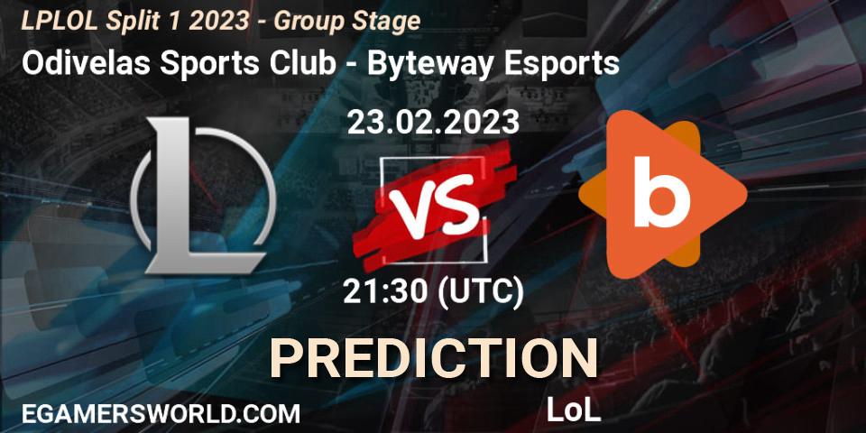Odivelas Sports Club - Byteway Esports: Maç tahminleri. 23.02.2023 at 21:30, LoL, LPLOL Split 1 2023 - Group Stage