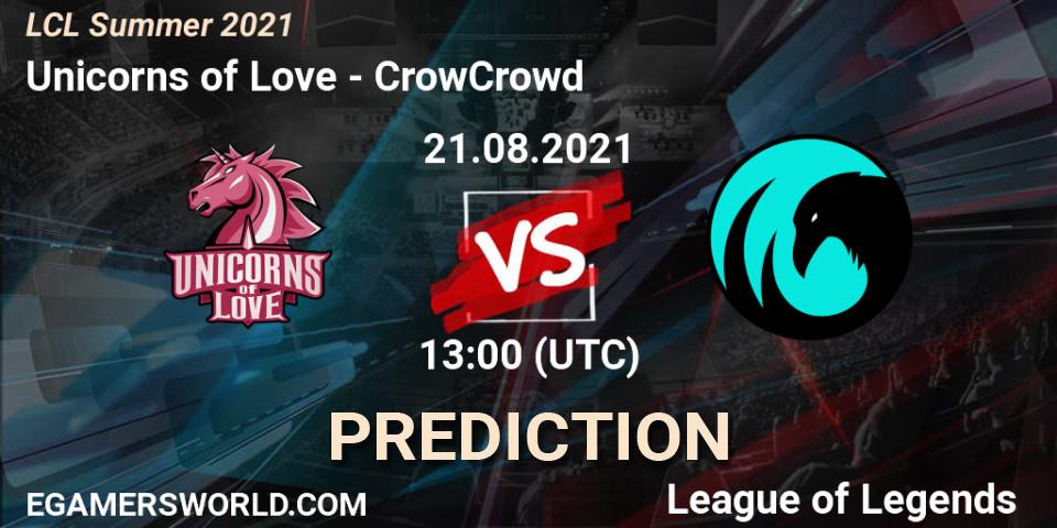 Unicorns of Love - CrowCrowd: Maç tahminleri. 21.08.2021 at 13:00, LoL, LCL Summer 2021