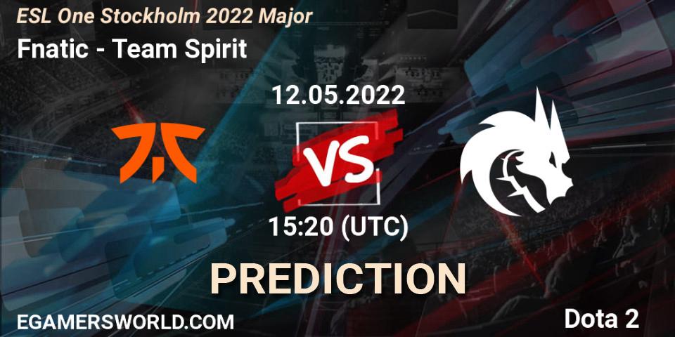 Fnatic - Team Spirit: Maç tahminleri. 12.05.2022 at 15:50, Dota 2, ESL One Stockholm 2022 Major