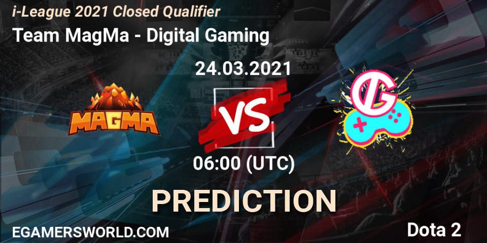 Team MagMa - Digital Gaming: Maç tahminleri. 24.03.2021 at 06:03, Dota 2, i-League 2021 Closed Qualifier