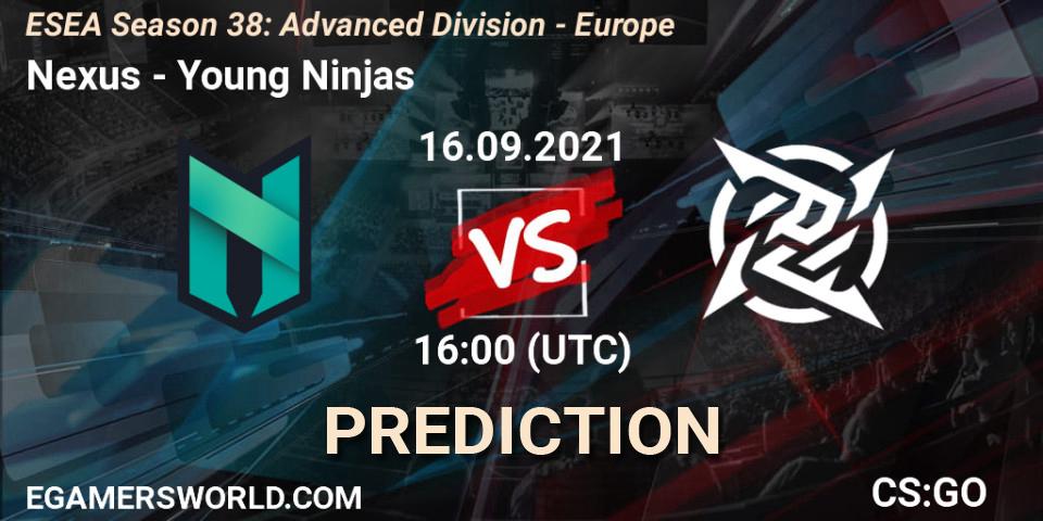 Nexus - Young Ninjas: Maç tahminleri. 16.09.2021 at 16:00, Counter-Strike (CS2), ESEA Season 38: Advanced Division - Europe