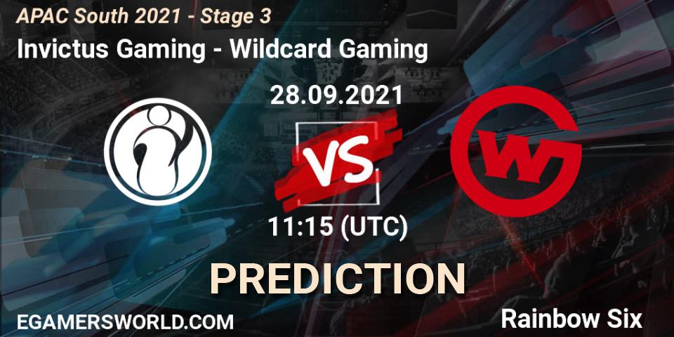 Invictus Gaming - Wildcard Gaming: Maç tahminleri. 28.09.2021 at 11:15, Rainbow Six, APAC South 2021 - Stage 3