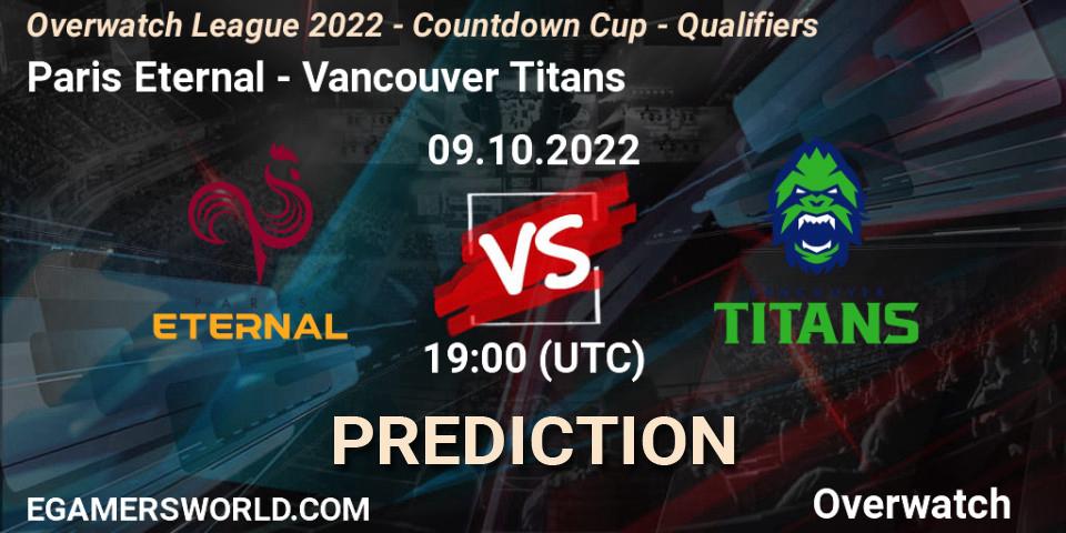 Paris Eternal - Vancouver Titans: Maç tahminleri. 09.10.22, Overwatch, Overwatch League 2022 - Countdown Cup - Qualifiers