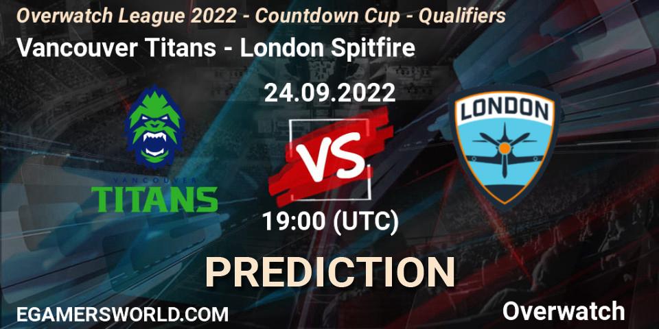 Vancouver Titans - London Spitfire: Maç tahminleri. 24.09.2022 at 19:00, Overwatch, Overwatch League 2022 - Countdown Cup - Qualifiers