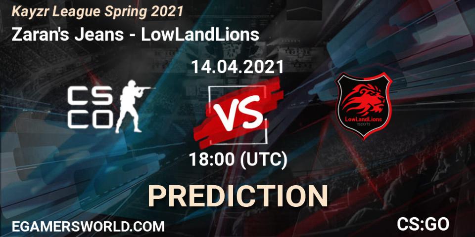 Zaran's Jeans - LowLandLions: Maç tahminleri. 14.04.2021 at 18:00, Counter-Strike (CS2), Kayzr League Spring 2021