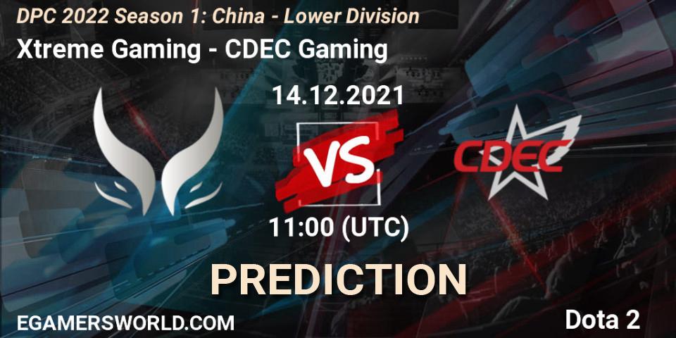 Xtreme Gaming - CDEC Gaming: Maç tahminleri. 14.12.2021 at 10:58, Dota 2, DPC 2022 Season 1: China - Lower Division