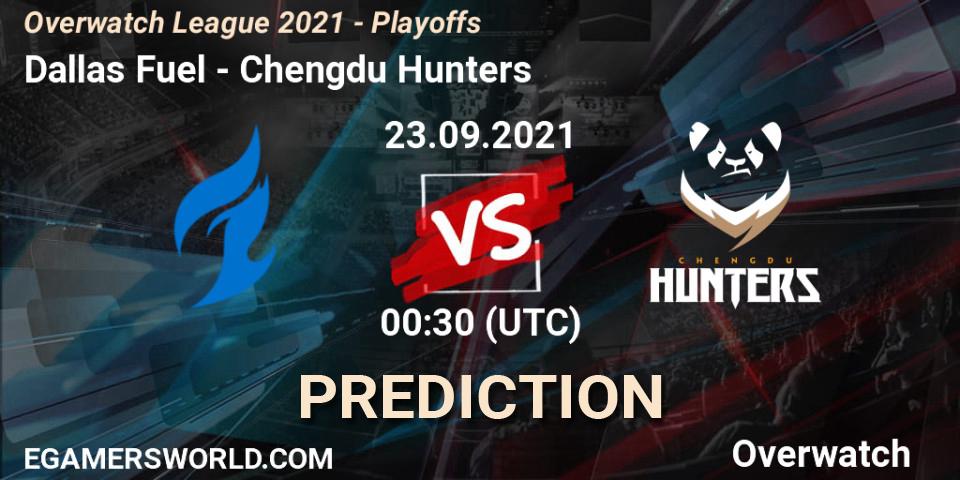 Dallas Fuel - Chengdu Hunters: Maç tahminleri. 23.09.2021 at 02:30, Overwatch, Overwatch League 2021 - Playoffs