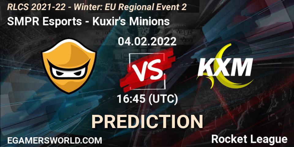 SMPR Esports - Kuxir's Minions: Maç tahminleri. 04.02.2022 at 16:45, Rocket League, RLCS 2021-22 - Winter: EU Regional Event 2