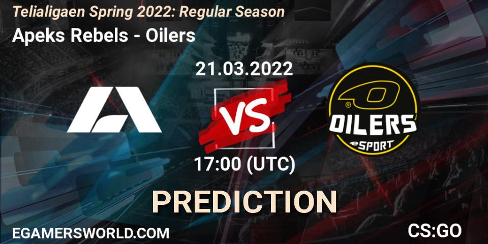 Apeks Rebels - Oilers: Maç tahminleri. 21.03.2022 at 17:00, Counter-Strike (CS2), Telialigaen Spring 2022: Regular Season