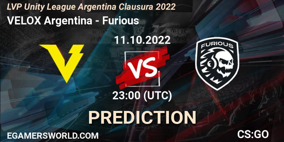 VELOX Argentina - Furious: Maç tahminleri. 11.10.2022 at 23:30, Counter-Strike (CS2), LVP Unity League Argentina Clausura 2022