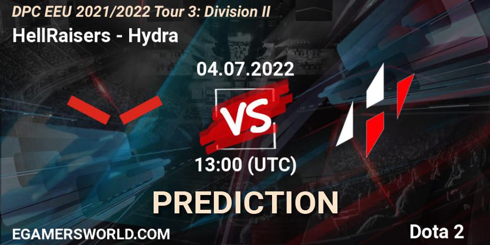 HellRaisers - Hydra: Maç tahminleri. 04.07.22, Dota 2, DPC EEU 2021/2022 Tour 3: Division II