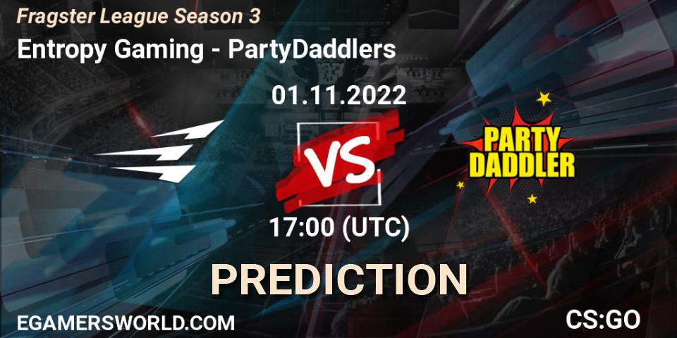 Entropy Gaming - PartyDaddlers: Maç tahminleri. 01.11.2022 at 17:00, Counter-Strike (CS2), Fragster League Season 3